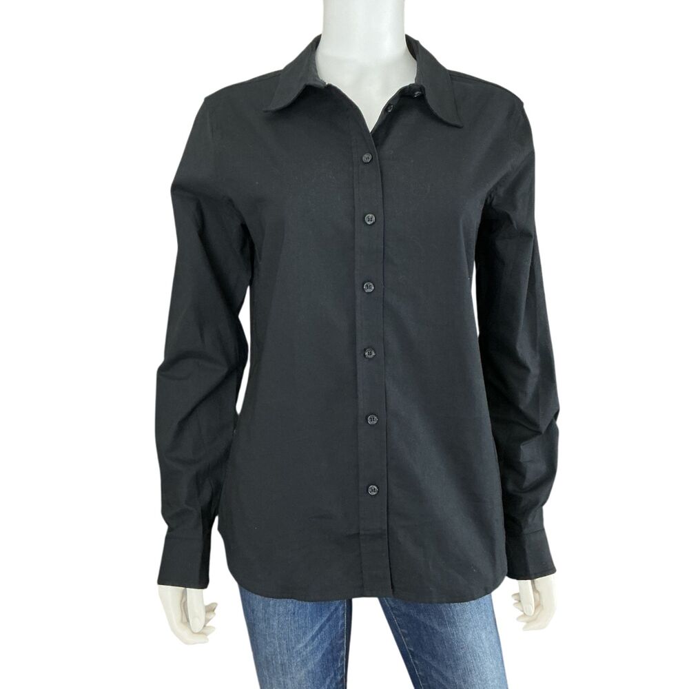 Wildfang The Essential Long Sleeve Oxford Button Up Size S Black  Preppy Office